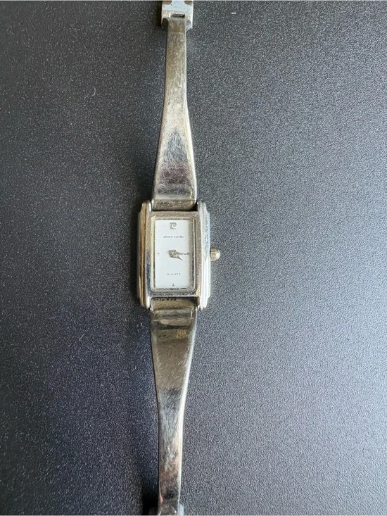 Pierce Carter Silver-Tone Rectangular Quartz Bracelet Watch