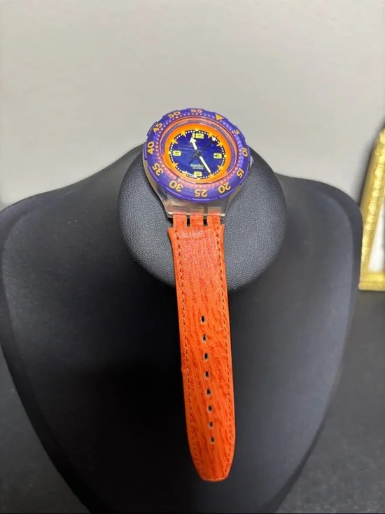 Swatch Watch Originals Orange Island Scuba WORKING *Flawed* Retro Y2K