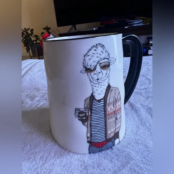 Llama Coffee Cup Signature Housewares Oversized Mug Llama Sweater Stoneware