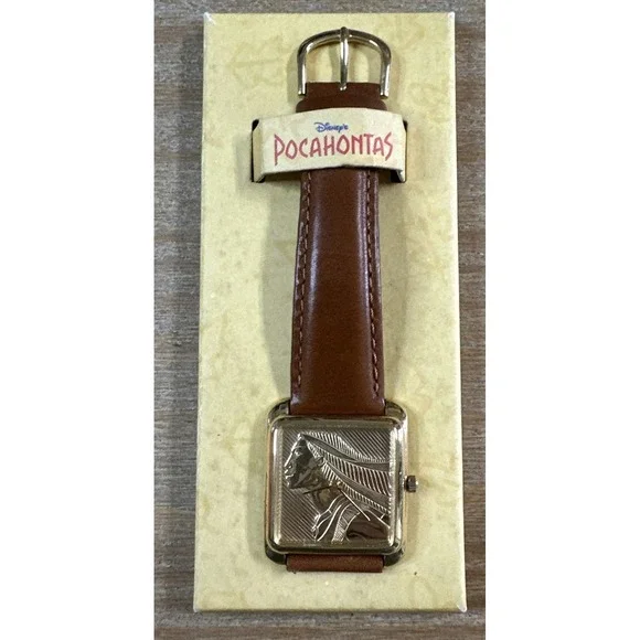POCAHONTAS, Disney Store GOLD‎ EMBOSSED ULTRA RARE UNISEX CHARACTER WATCH