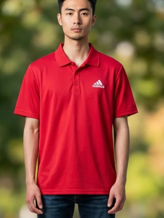 Adidas Climalite Men's Club Tennis Polo Shirt, Scarlet Size Small