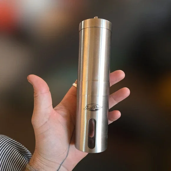 Coffee Grinder JavaPresse Manual Silver Ceramic Burr‎ Portable Travel STAINLESS