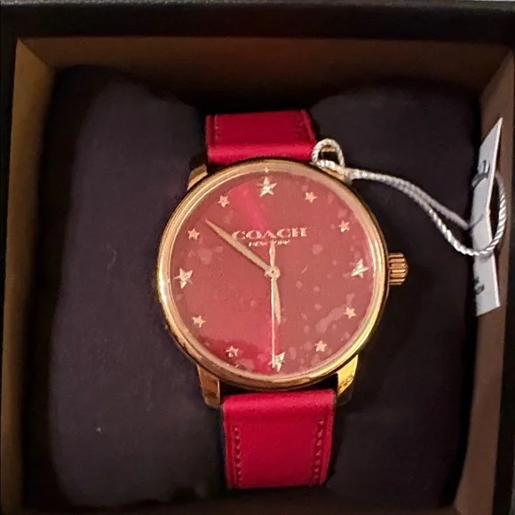 Coach Red and Gold Starry Watch