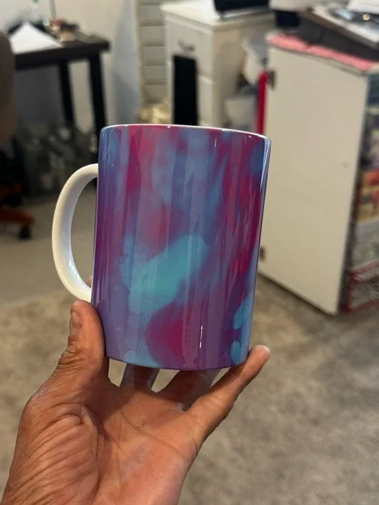 Purple & Teal Abstract Art Ceramic Coffee Mug