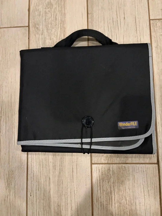 Black with Gray Trim Document Briefcase Wonderfile Portable Workstation