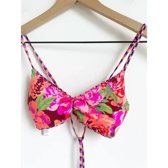 Maaji Girls S Reversible Swimsuit Pink Floral Geometric