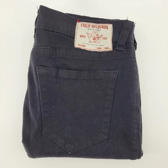 True Religion Geno Relaxed Slim 32 Black Jeans‎ Mens