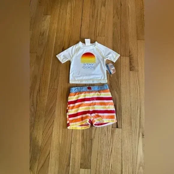 LILY AND DAN BOYS TWO PIECE SWIM SUIT SIZE 18MO NWT