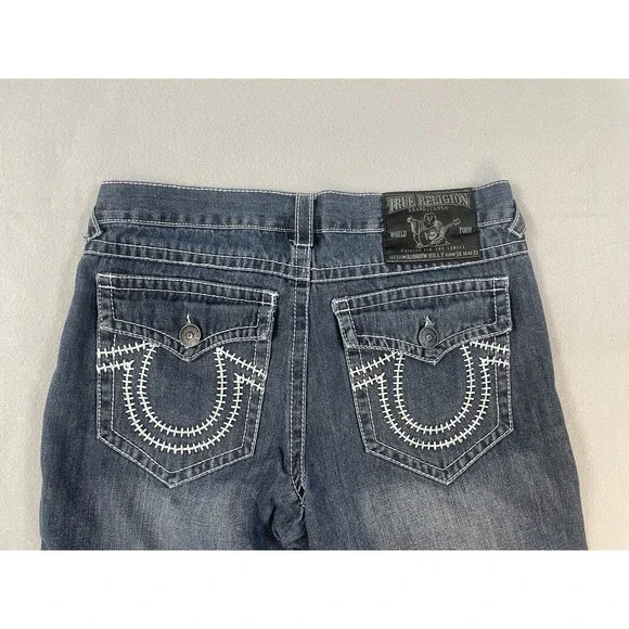 True Religion Mens Thick Stitch Denim Straight Jeans Size 34