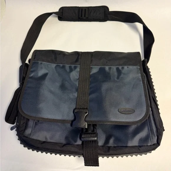 Targus Black and Dark Blue Laptop Messenger Bag with Adjustable Strap
