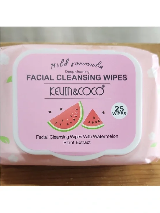 Kevin & Coco Facial Cleansing Makeup Wipes NEW Watermelon 25 Wipes Inside