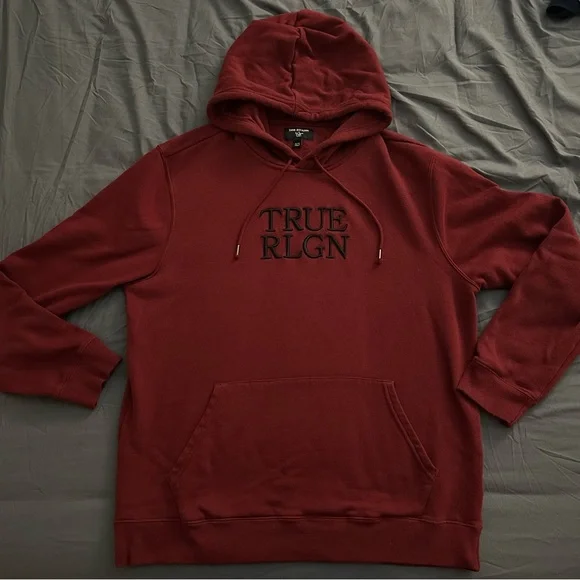 True Religion Embroidered Logo Hoodie - Men’s XL - Red