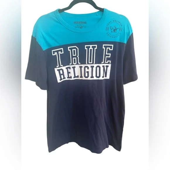 True Religion Blue and Black T-Shirt