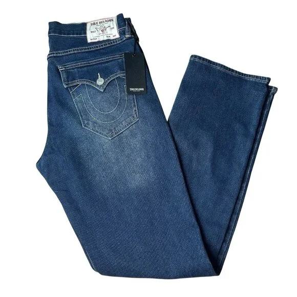 True Religion Ricky SN Flap Straight Jeans Men’s 33 Blue NWT $159