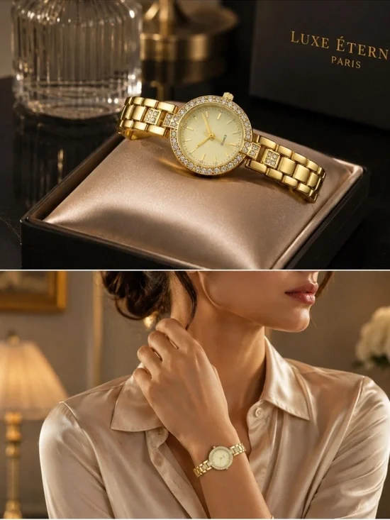 Luxe Eternel Crystal Watch