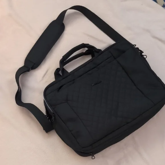 Black Quilted Laptop Bag
