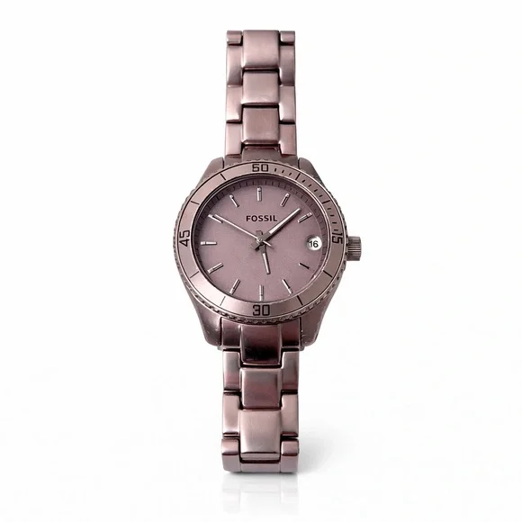 Fossil Stella Purple Silvertone Watch ES2903