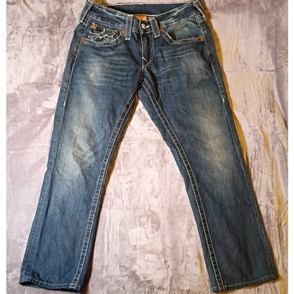 Vintage True Religion Ricky Super T Jeans Mens 30 Blue Made in USA Y2K Denium