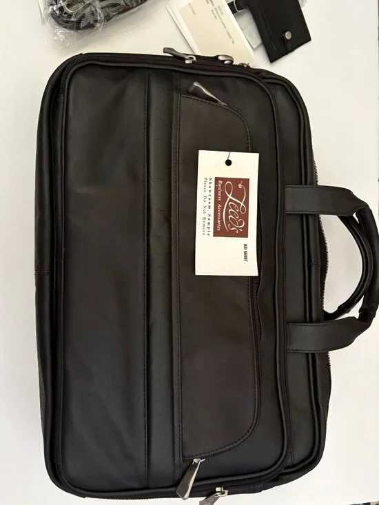 Vintage Leed's Genuine Leather President Briefcase & Luggage Tags