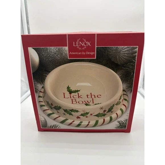 Lenox Christmas Holiday Pet Dog Bowl 