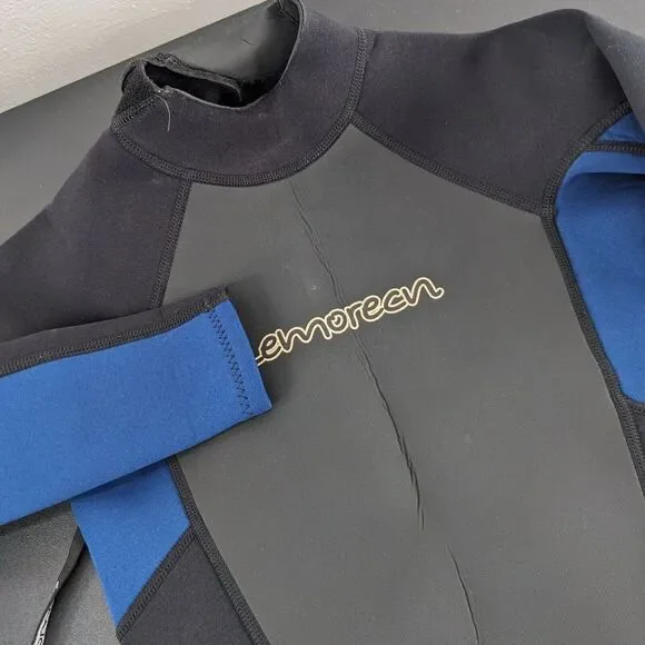 Lemorecn Kids Size 12 Black Royal Blue Swimming Surfing  Ocean‎ Wetsuit Back Zip