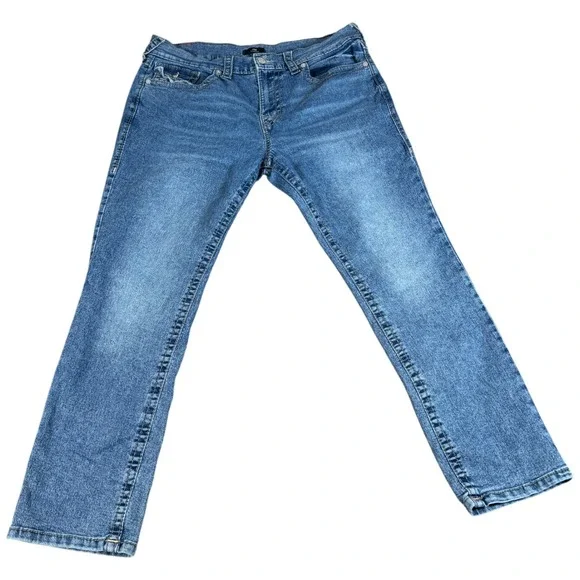 True Religion GENO Relaxed Slim Jeans‎ Mens 38 Blue Denim Stretch Straight Leg