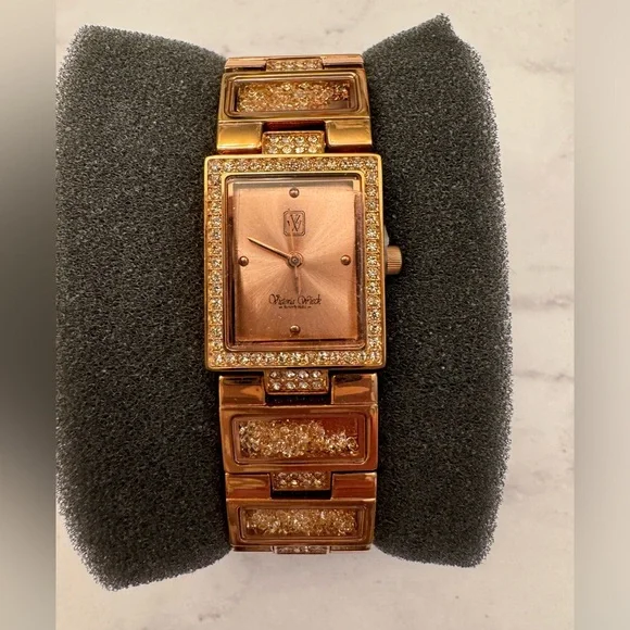 Victoria Wieck BCVW0113 Floating Crystal Rose Gold Tone Bracelet Watch