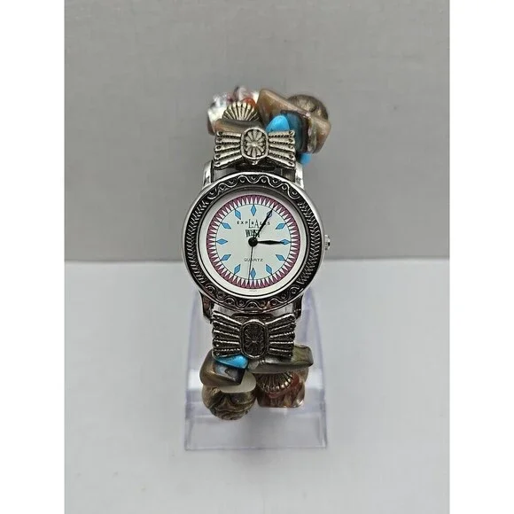 La Express West Quartz Turquoise Southwest Beaded Watch Womens New Battery Boho