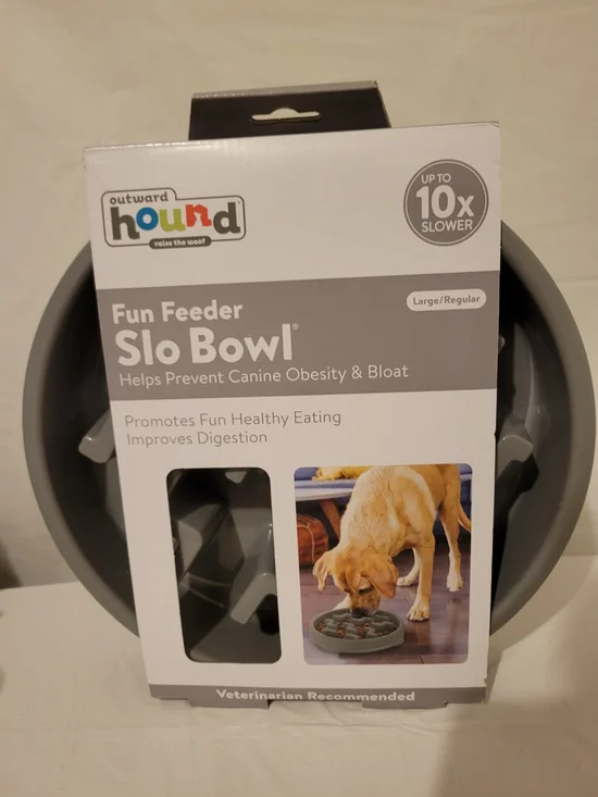 Outward Hound Fun Feeder Slo Bowl - Gray