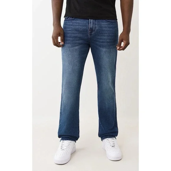True Religion Ricky Flap Straight‎ Leg Jeans 31 Blue Denim Y2K Men's Classic
