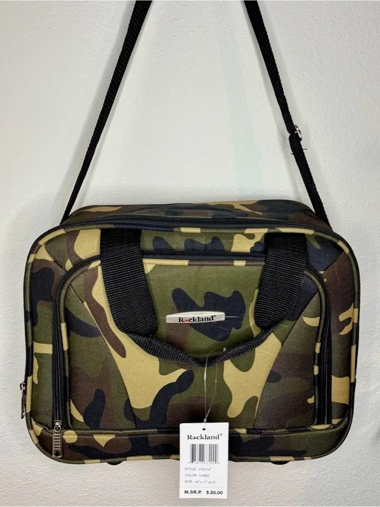 Rockland Camo Messenger Bag NWT Adjustable Shoulder Strap Travel Laptop Bag