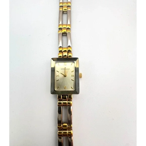 Vintage Anne Klein Watch Two-Tone Square Dress Link Band