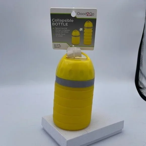 Good2go Pet Dog Collapsible Yellow Bottle Food Water NEW