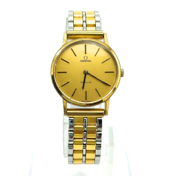 Omega Watch 511.0392 De Ville 24mm Women's Gold X Silver Vintage Rare