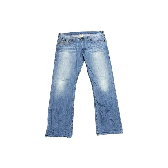 True Religion Brand Jeans Men's Size 42 Blue‎ Wash Bootcut Denim Made in USA