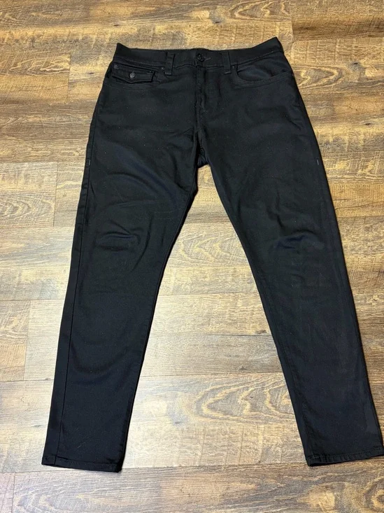 True Religion Geno Relaxed Slim Black Denim Jeans Men's Size 36x32