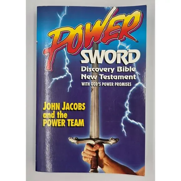 POWER SWORD - Discovery Bible New Testament J. Jacobs & Power Team 1987 ~ VG PB