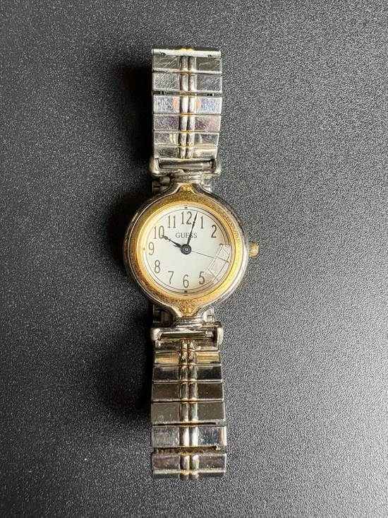 GUESS Two-Tone Silver and Gold Women's Bracelet Watch