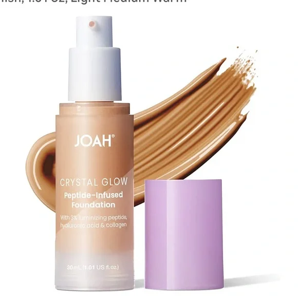 JOAH Crystal Glow Peptide Infused Foundation Light Warm LE060