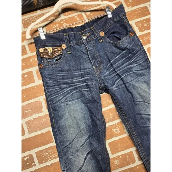True Religion World Tour Bootcut Jeans 34 Billy Supert‎ Flap Pockets Denim READ!