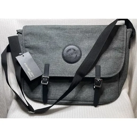 Ashbury by Spector & Co Laptop Bag Gray New with tags Has BECHTEL logo