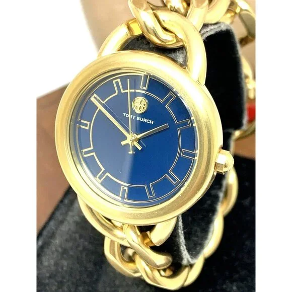 Tory Burch Women's Watch TBW7212 Ravello Quartz Blue Dial Gold Steel 32mm