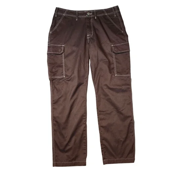 True Religion Cargo Pants Mens 34 Brown Excellent Contrast Stitch Horseshoe‎