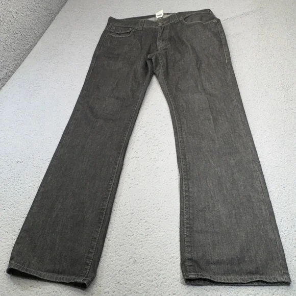 True Religion Jeans Mens 38x34 Black Straight Leg Ricky Super T Contrast USA