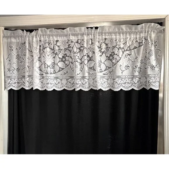 Delicate Floral Lace Curtain Valance 56