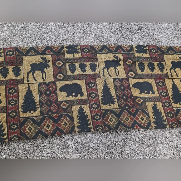 Rustic Lodge / Cabin style tapestry window valance 48