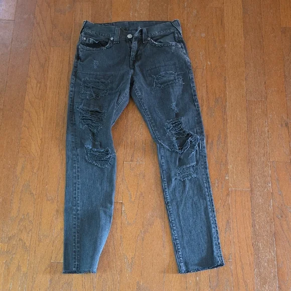 True Religion‎ Faded Black Denim Jeans