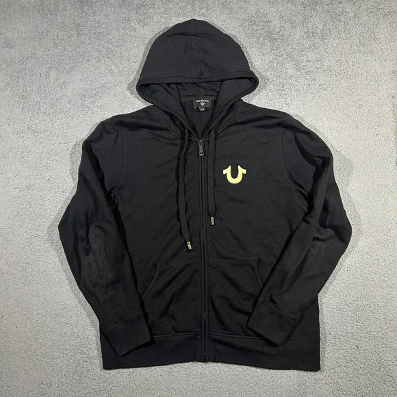 True Religion Black Zip-Up Hoodie Men's Size XL #3047