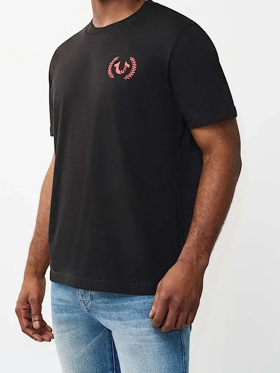 True Religion Black Graphic 'World Tour' Backprint Tee