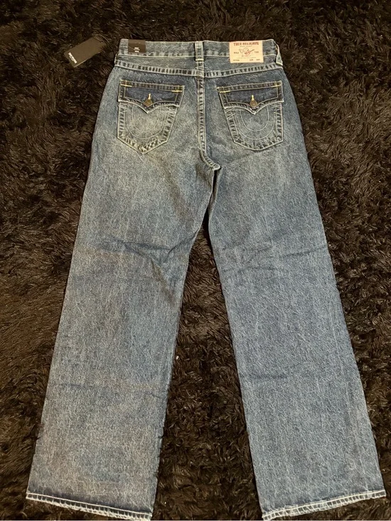 True Religion Vinny Dark Wash Blue Ultra Baggy Jeans